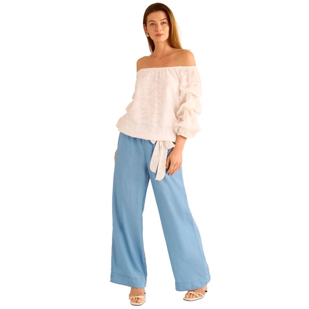Vince Camuto Women's Drawstring Ligh Weight Wide-Leg Pants